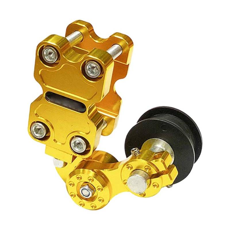 iSpchen Motorrad Kettenspanner Einsteller Kettenführung MTB Aluminiumlegierung Universal Rolle Kettenspanner Geeignet für Motorrad Dirt Bike ATV,Golden von iSpchen