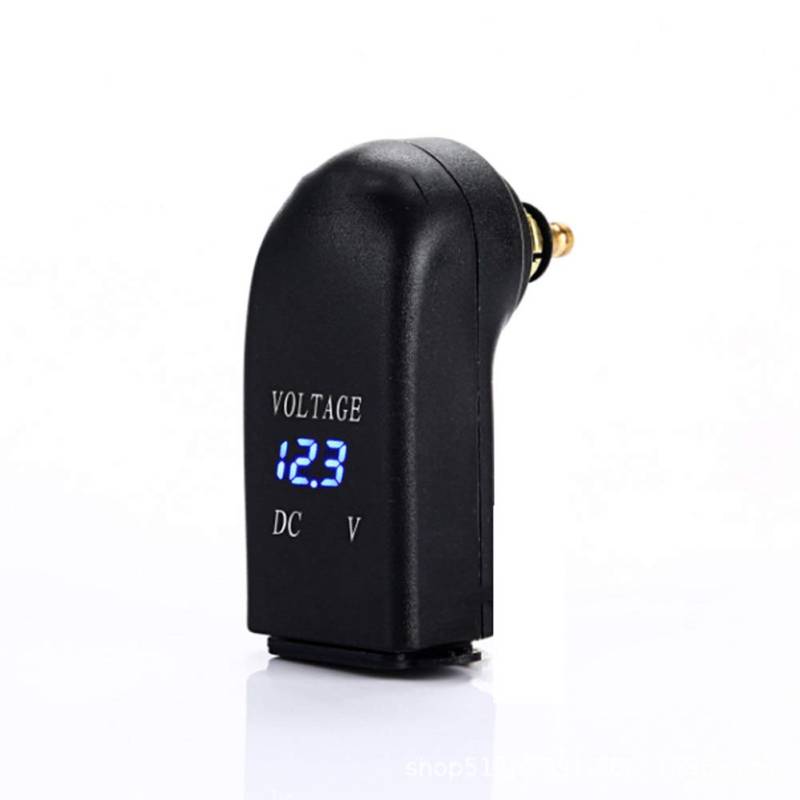 iSpchen Motorrad USB-Ladegerät Adapter Dual-USB-Ladegerät Din-Buchse 5V / 4.8A mit LED-Voltmeter Din-Buchse Motorrad Digital Ladegerät Adapter Geeignet für Motorräder Handy GPS,Blau,EU-Stecker von iSpchen