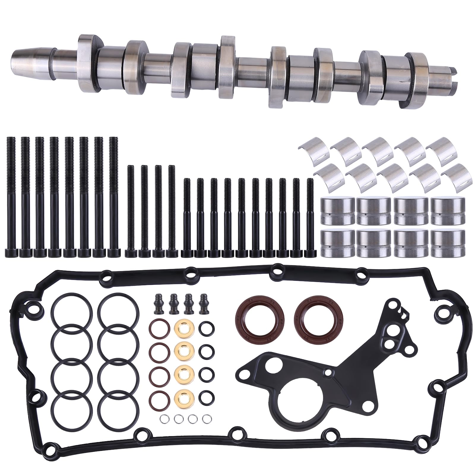 iSpchen Nockenwellen Kit Kompletter,Nockenwellensatz mit Ventilstößel Dichtung Bolzen Öldichtung Kompatibel mit V*W Bora/C*a*d*d*y/S*h*a*r*a*n/P*O*L*O/G*o*l*f/J*e*t*t*a-M*o*d*e*l*le von iSpchen