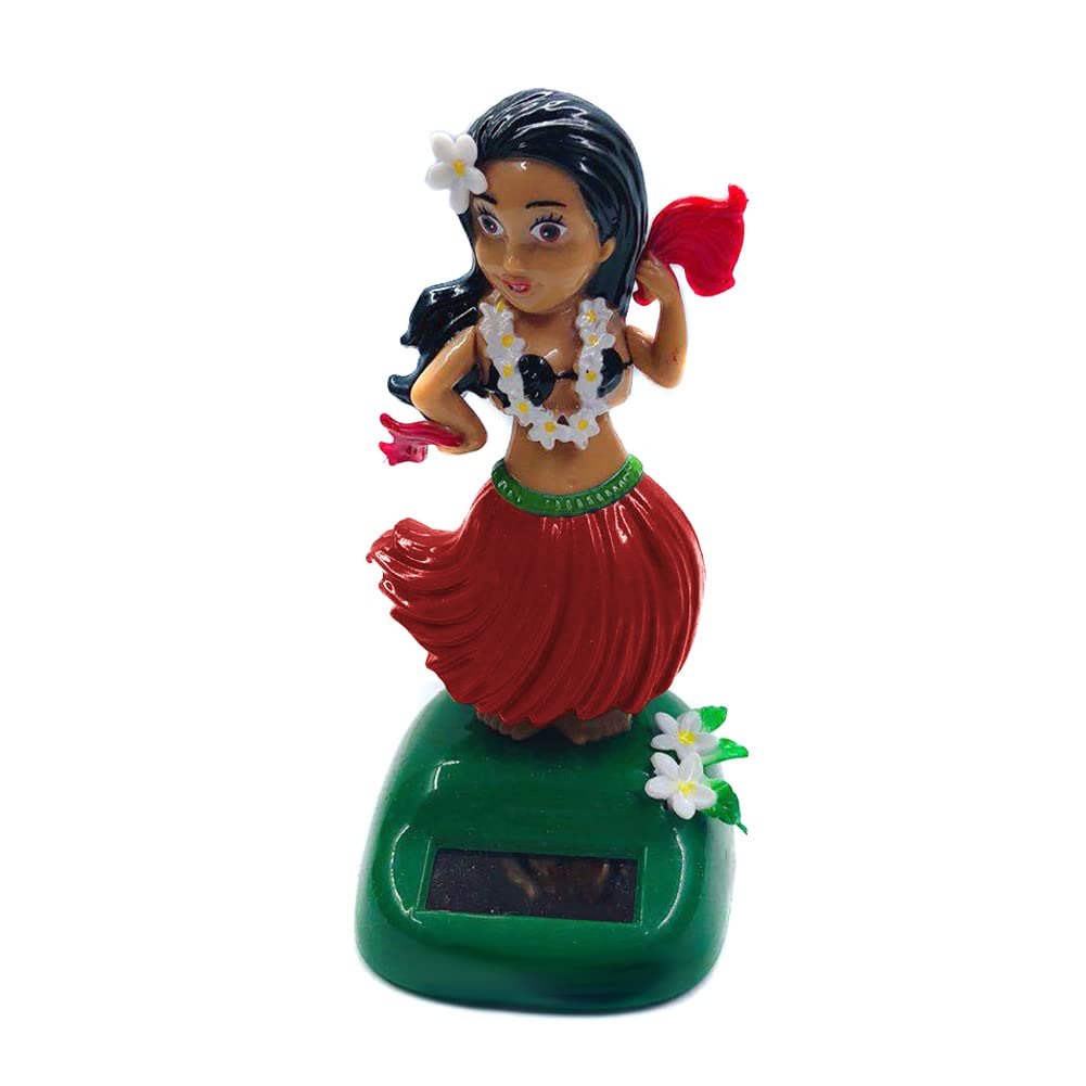 iSpchen Wackelfigur Auto Solarfigur Tanzende Hula Girl Solarbetriebene Tanzfigure Puppen Spielzeug Solar Hawaii Hula-Tänzer Mädchen Figur Armaturenbrett Ornament für Auto Büro Schreibtisch Dekor von iSpchen