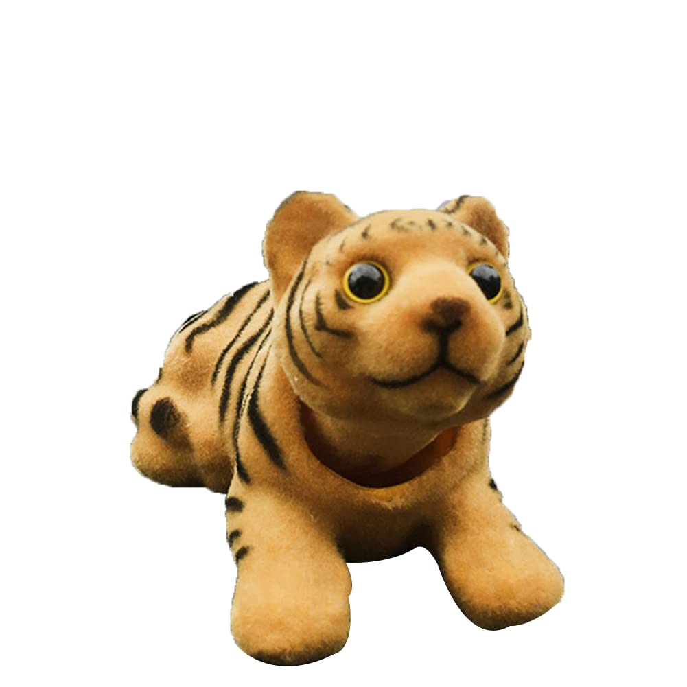 iSpchen Wackelfigur Auto Wackeldackel Puppe Tiger Figur Ornamente Mini Tierfiguren Wackelkopf Spielzeug Ornament Auto Armaturenbrett Dekoration Autozubehör Innenraum für Auto Büro Home von iSpchen