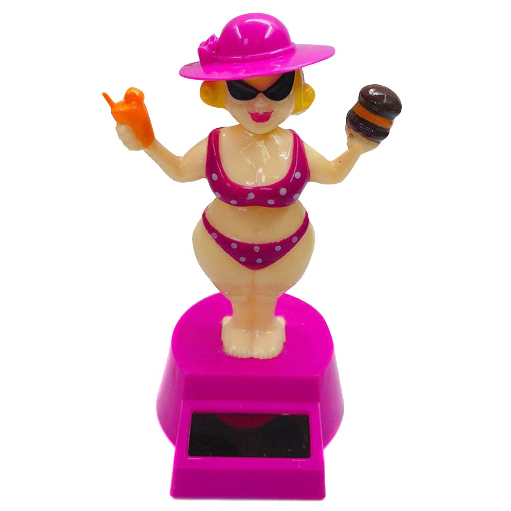 iSpchen Wackelfigur Solar Tanzendes Spielzeug Wackelkopf Schüttelndes Mädchen Solar Wackel Solarbetrieben Girl Solarfigur Auto Armaturenbrett Ornament für Auto Büro Schreibtisch Heim Dekoration von iSpchen