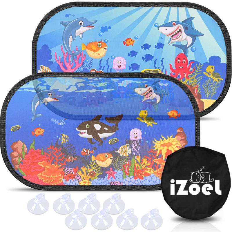 iZoeL Auto Sonnenschutz Kinder, Sonnenschutz Auto Baby, Auto Fenster Seitenscheibe Sonnenschutz Sonnenblende mit UV Schutz(Schwarz Elefant von iZoeL