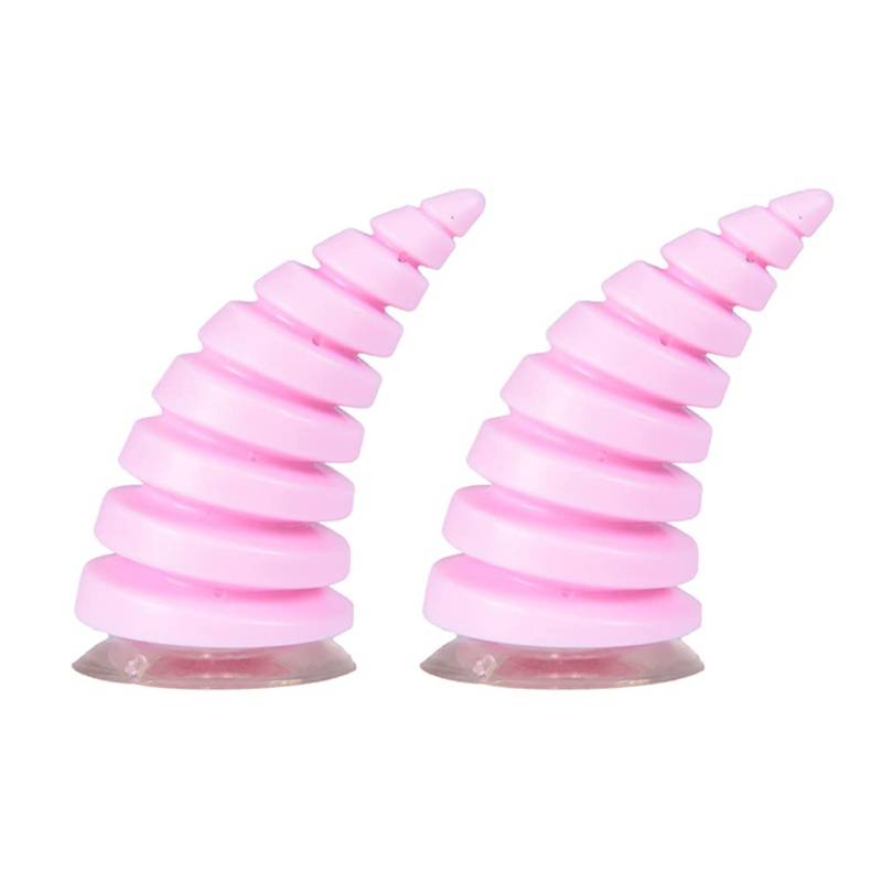 ihreesy 2PCS Motorradhelm Hörner mit Saugnapf,Motorrad Helmdekor UniversalHelm Eckdekoration Ornamente Kopfbedeckung Horn Helmdeko Auto Styling Zubehör für Fahrrad Roller Helm,Rosa von ihreesy