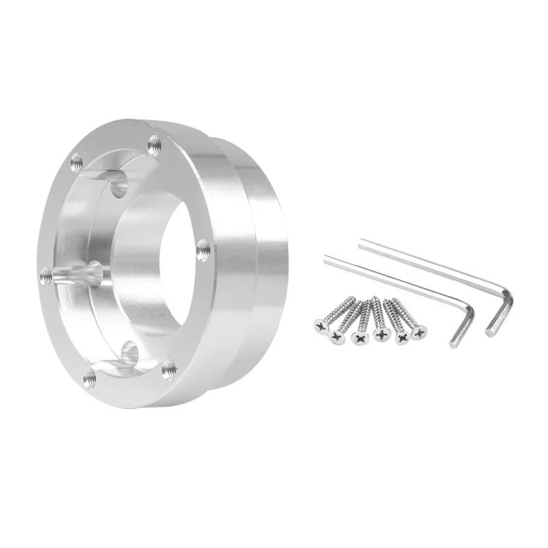 ihreesy 80mm Lenkrad Adapterplatte, kompatibel für G29 G920 G923 Aluminium Lenkradnabe Spacer Adapter Kit Auto Lenkrad Adapterplatte Lenkrad Adapterplatten Set,Silber von ihreesy