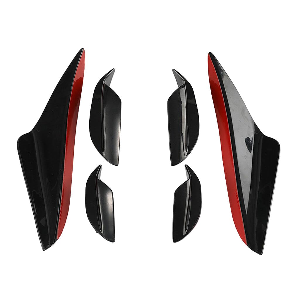 ihreesy Auto Frontstoßstange Lippe Spoiler Flossen, Auto Frontstoßstange Lip Spoiler Selbstklebend Canards Body Spoiler Splitter Universal Auto Luftdurchfluss Frontstoßstange Körper Spoiler von ihreesy