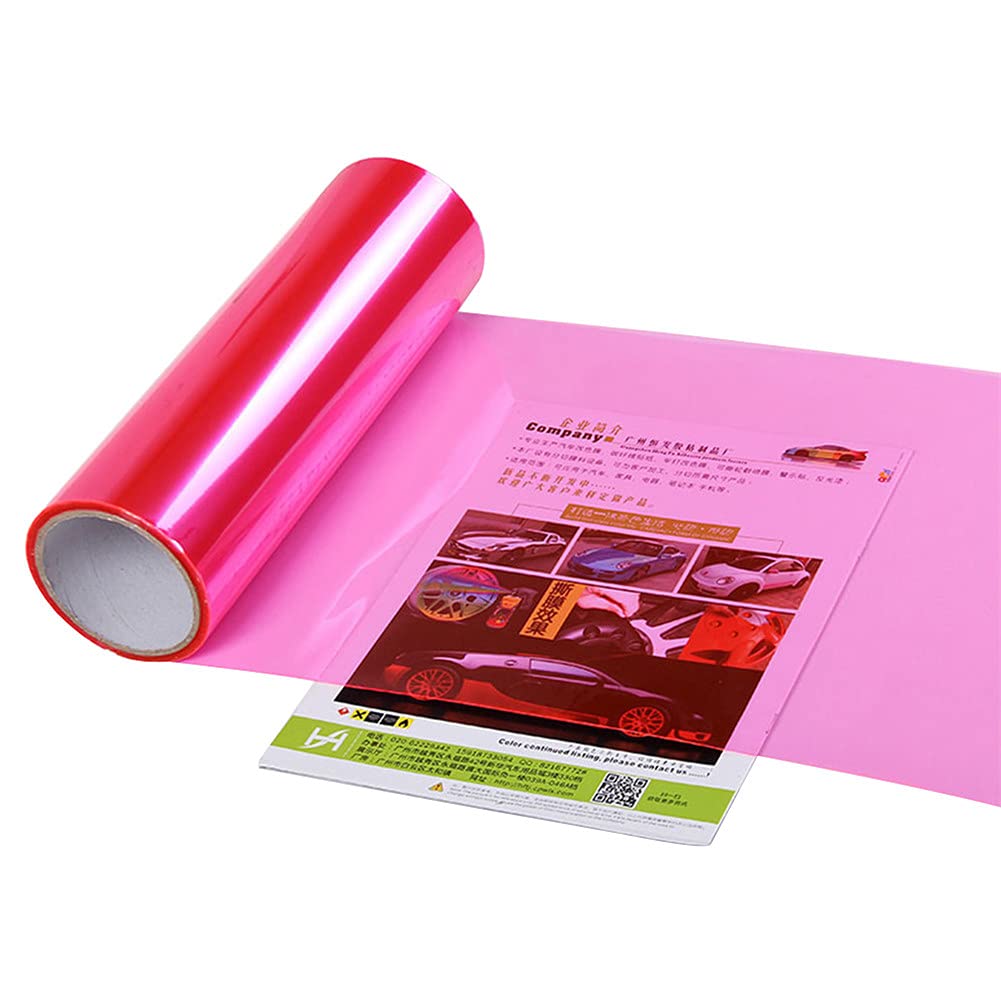 ihreesy Autolichtfolie,100cm x 30cm Autolicht Scheinwerfer Folie Tönungsfolie Wasserdichte Folie Auto Nebelscheinwerfer Vinylfolie Getönte PVC Rückleuchten Folie,Rosa von ihreesy