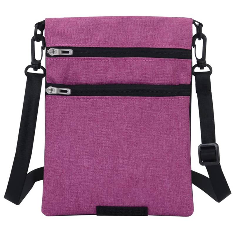 ihreesy Brustbeutel Herren und Damen,Klein Flach Brusttasche Reise Nacken Geldbörse Wasserdichte Reisetasche Nylon Halstasche Große Kapazität Umhängetasche für Reisedokument Handy Reisepass,Rote Rose von ihreesy