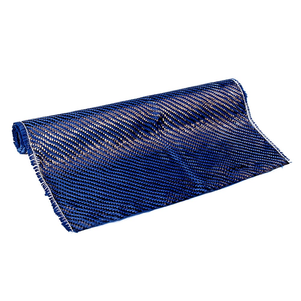 ihreesy Carbon Fiber Fabric Tuch,Twill-Gewebe Kohlefaser-Köpergewebe Kohlefasertuch für Auto Sportgeräte Helmen Kleidung Tischen Heimwerker 34,2cm x 153cm,Blau von ihreesy