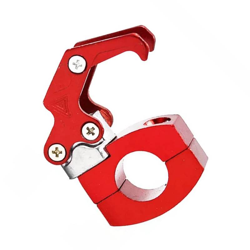 ihreesy Motorrad Gepäckhaken, Aluminiumlegierung Helmgepäckträgerhaken 22mm Universal Motorrad Lenkerhaken Gepäck Helmhaken Multifunktionshaken Helmhalter Gepäcktasche Aufbewahrungshaken,Rot von ihreesy