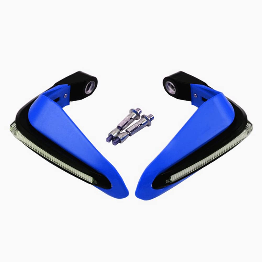 ihreesy Motorrad Handschützer, Universal Motorrad Handprotektoren LED Motocross Handschützer Protektor Kompatibel für 15 mm Lenker Installationslochdurchmesser,Blau von ihreesy