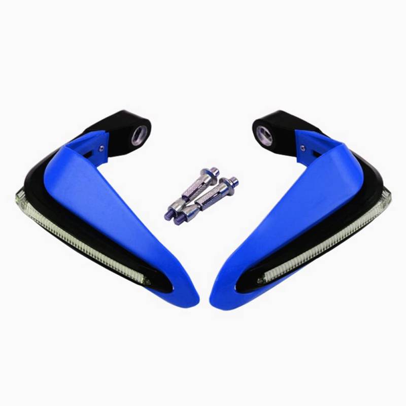 ihreesy Motorrad Handschützer, Universal Motorrad Handprotektoren LED Motocross Handschützer Protektor Kompatibel für 15 mm Lenker Installationslochdurchmesser,Blau von ihreesy