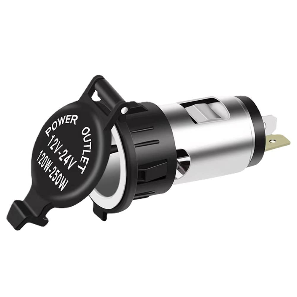 ihreesy Zigarettenanzünder, Wasserdicht 12V/24V DC Auto Zigarettenanzünder Adapter Motorrad Zigarettenanzünder Auto Zigarettenanzünder Steckdose Netz Zigarettenanzünder von ihreesy