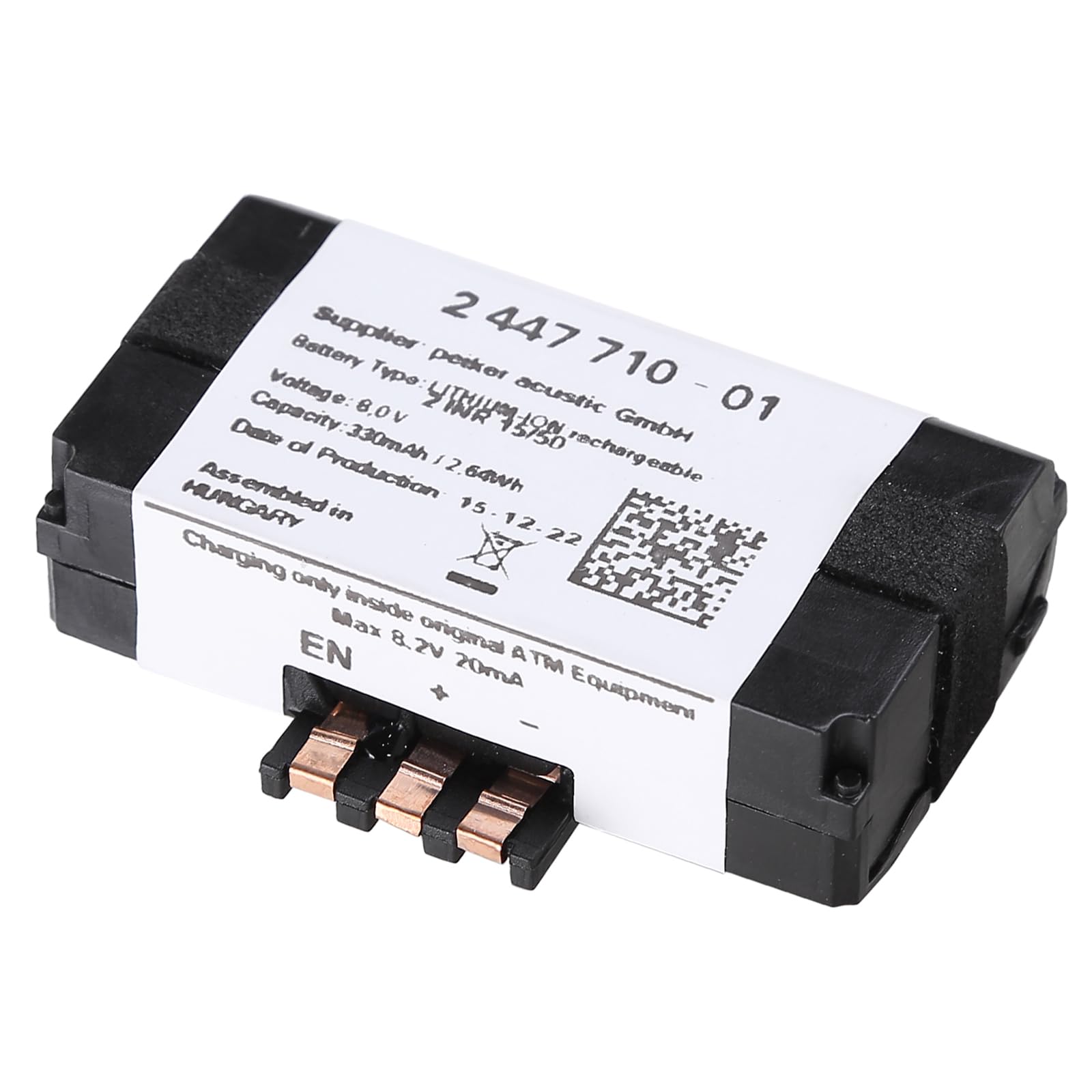 Notbatterie kompatibel für BMW Batterie 84102447710/84-10-2-447-710 330 mAh Auto-Notbatterie Tragbare Notbatterie für Mini F56 X4 M F98 84-10-2-447-710 von ikasus