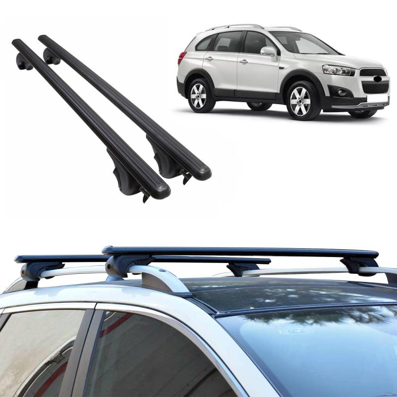 For Chevrolet Captiva 2006 2007 2008 2009 2010 2011 2012 2013 2014 2015 Premium Aluminum Cargo Bars Roof Rack Cross Bars | Custom Fit for Your Vehicle | Ideal for SUV and Cars Black Color (38"-44"inc) von ıkc store