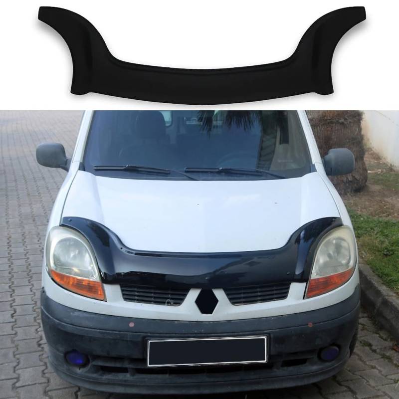 IKC STORE Motorhaubenschutz für Renault Kangoo 2003 2004 2005 2006 2007 Motorhaubenschutz Front Insektenschutz Haube Deflektor Haube Steinhaube Schilder Piano Schwarz von ıkc store