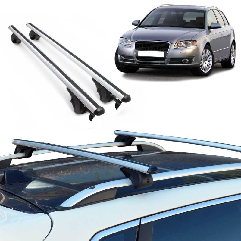 for Audi A4 Avant 1995 1996 1997 1998 1999 2000 2001 2002 2003 2004 2005 2006 2007 2008 Premium Aluminum Cargo Bars Roof Rack Cross Bars | Custom Fit for Your Vehicle | Gray Color (38"-44" inc) von ıkc store