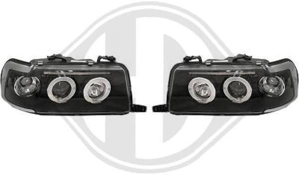 in.pro. 1015380 HD Scheinwerfer Satz Angle Eyes mit Ringen Audi 80 Baujahr: 91-94 für elektrische Leuchtweitenregulierung Leuchtmittel: H1+H1, klar - schwarz von in.pro.