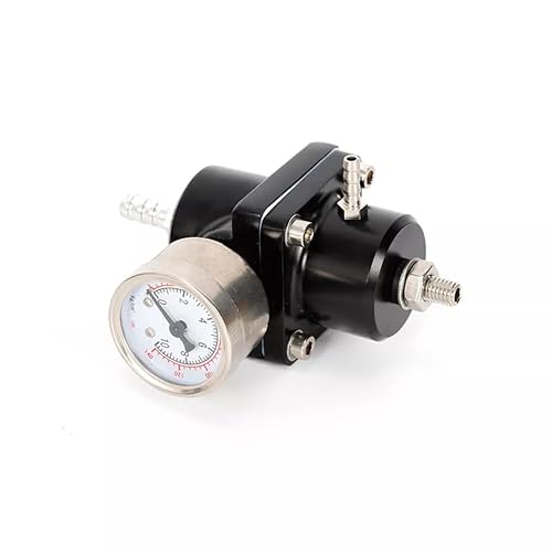 Benzindruckregler Universal Kfz Benzindruckregler Einstellbar Kraftstoffdruckregler und Manometer Schwarz Aluminium Auto Fuel Control Valve Einstellbar Kraftstoffdruckregler von innytund