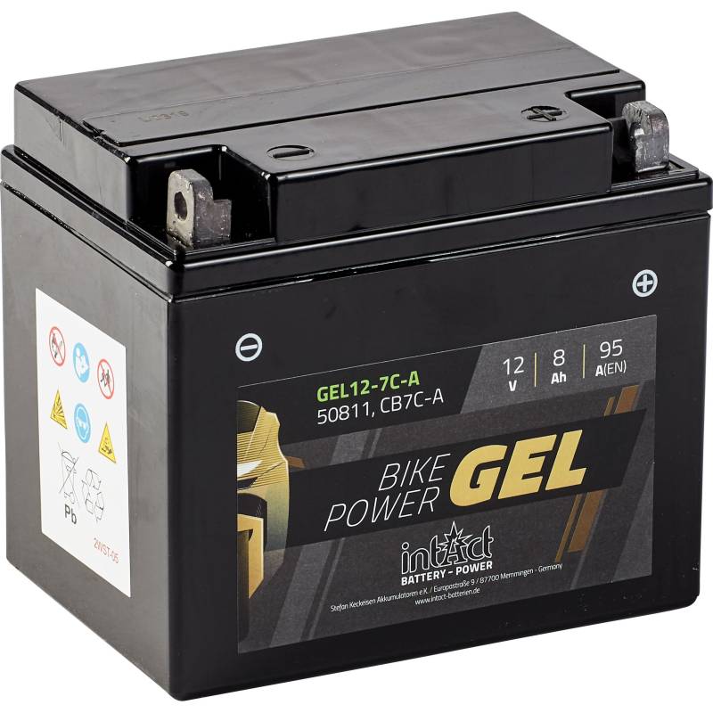 intAct Batterie Bike Power Gel geschlossen B7C-A  12 Volt, 8Ah (CB7 von intAct