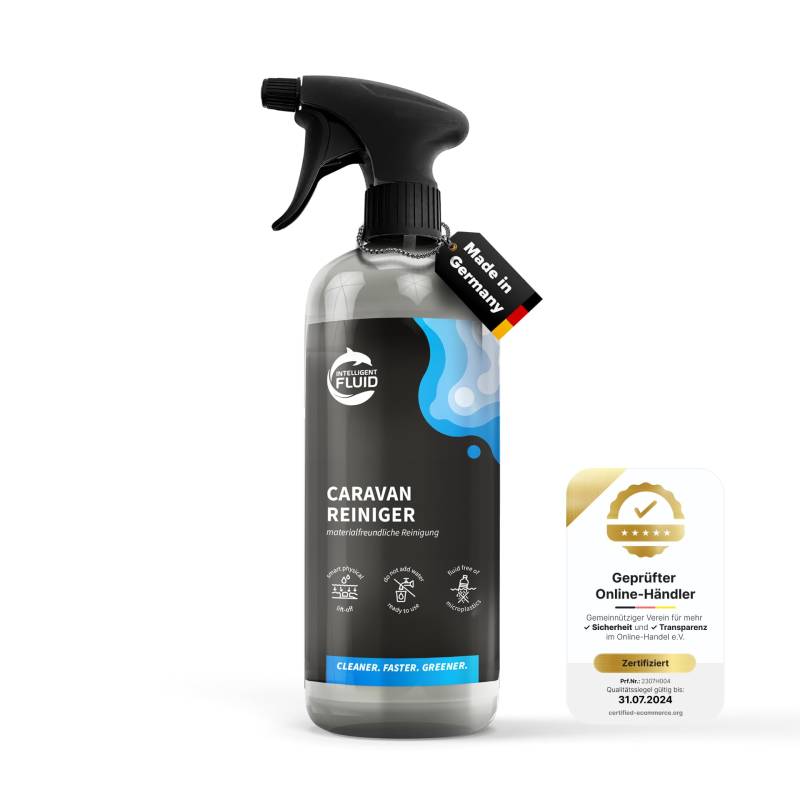 intelligent fluids Premium Caravan Reiniger Spray - Intensiver Wohnwagen und Wohnmobil Reiniger für Außen - Universal GFK Reiniger - Effektiver Wohnwagen Reiniger für alle Materialien (500ml) von intelligent fluids