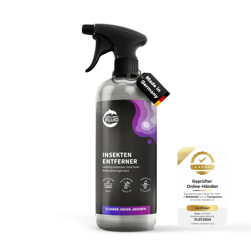 intelligent fluids Premium Insektenentferner Spray - Intensiver Insektenentferner für Auto und Motorrad - Universal Insektenreiniger Auto - Effektiver Auto Insektenentferner (500ml) von intelligent fluids