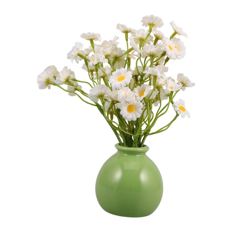 iplusmile 1 Satz Künstliche Blumenkunst Simulierte Blumendekoration Kopflichtdreieck Licht Gefälschte Blumen Ballständer-Dekoration Modifiziertes Blumenpflanzendekoration Keramik von iplusmile