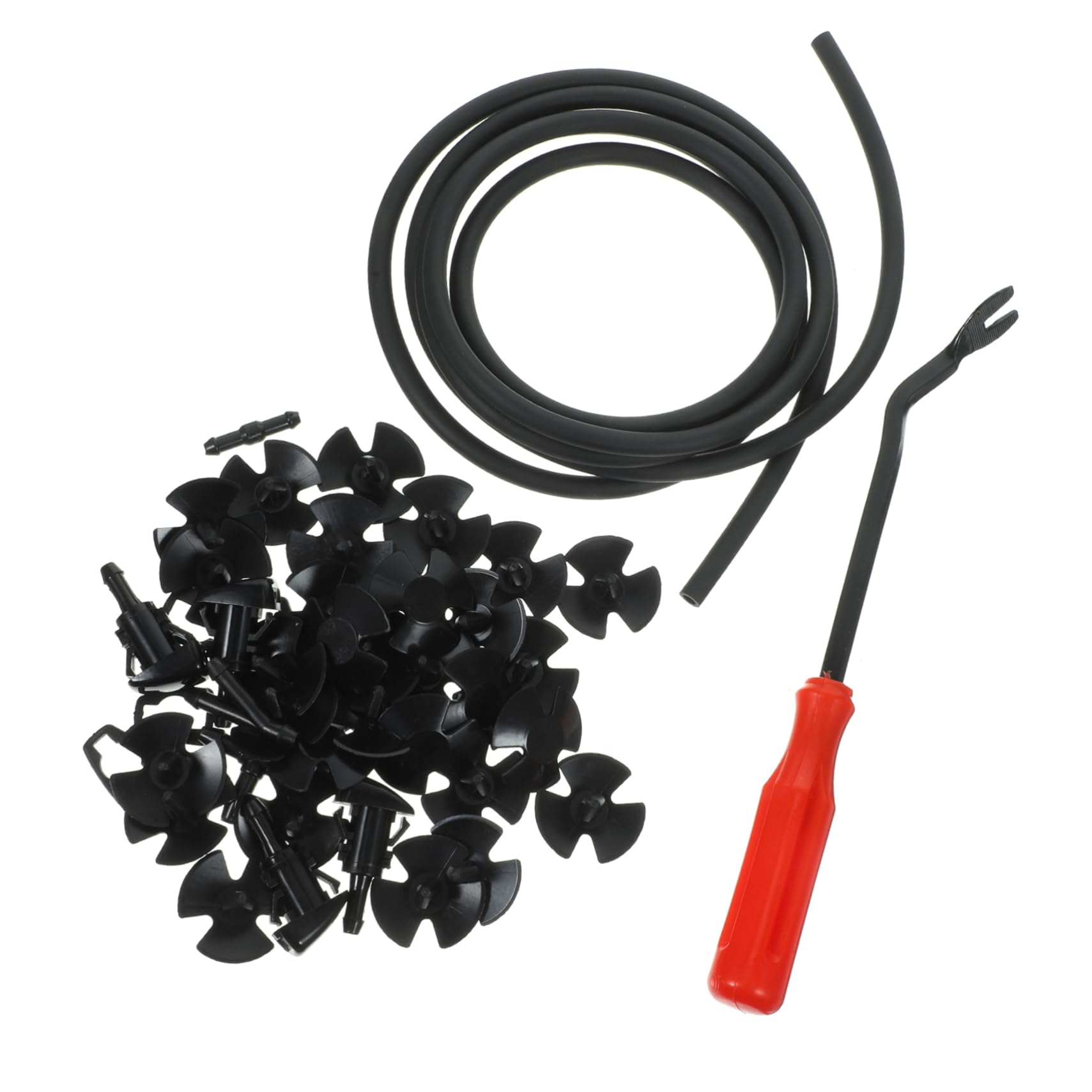 iplusmile 1 Satz Windschutzscheibendichtung Scheibenwischer Pumpe Luft Rohrschläuche reinigen trim kompatibel Waschschlauch Reparatursatz Armaturen für Scheibenwaschschläuche Plastik Black von iplusmile