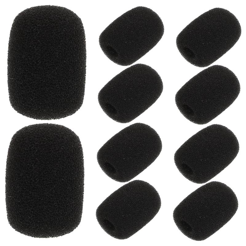 iplusmile 10 STK Mikrofonabdeckung Funkmikrofonhalter Mikrofon-schutzhülle Mikrofon-schutzkappe Abdeckung des Headset-mikrofon-pop-Filters Mikrofonfilter Ersatzmikrofonschaum Schwamm Black von iplusmile