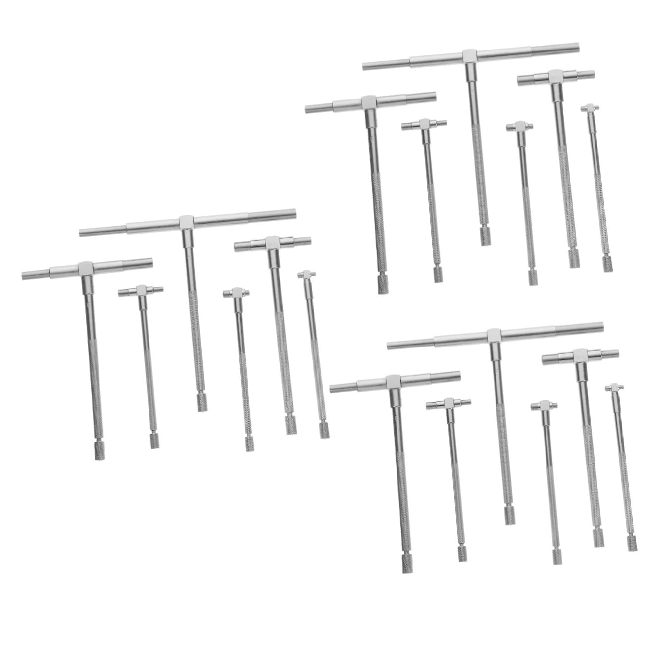 iplusmile 18 Stk Messgerätesatz Teleskop-Messwerkzeuge T-förmiges Bohrungsmessgerät Teleskop-Messgerät-Kit Bohrlehre Teleskoplehre aus Edelstahl Lochlehre Rostfreier Stahl Silver von iplusmile