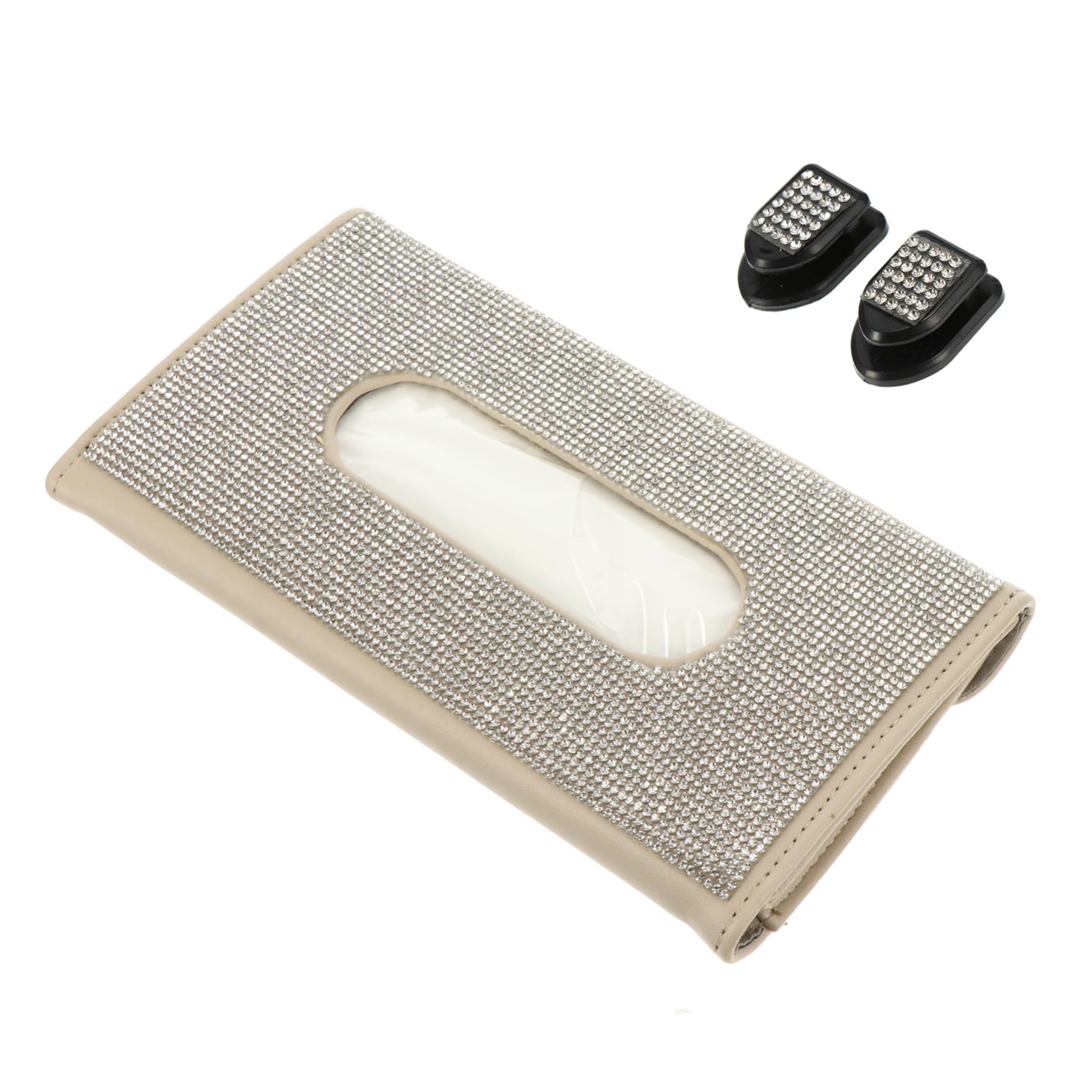 iplusmile 1stk Tissue-Box Sonnenblenden Für Auto Sonnenschutz Hängender Taschentuchhalter Diamant-serviettenetui Visier-Sonnenbrille Rote Lampenschirme Für Tischlampen Bausatz Plastik Beige von iplusmile