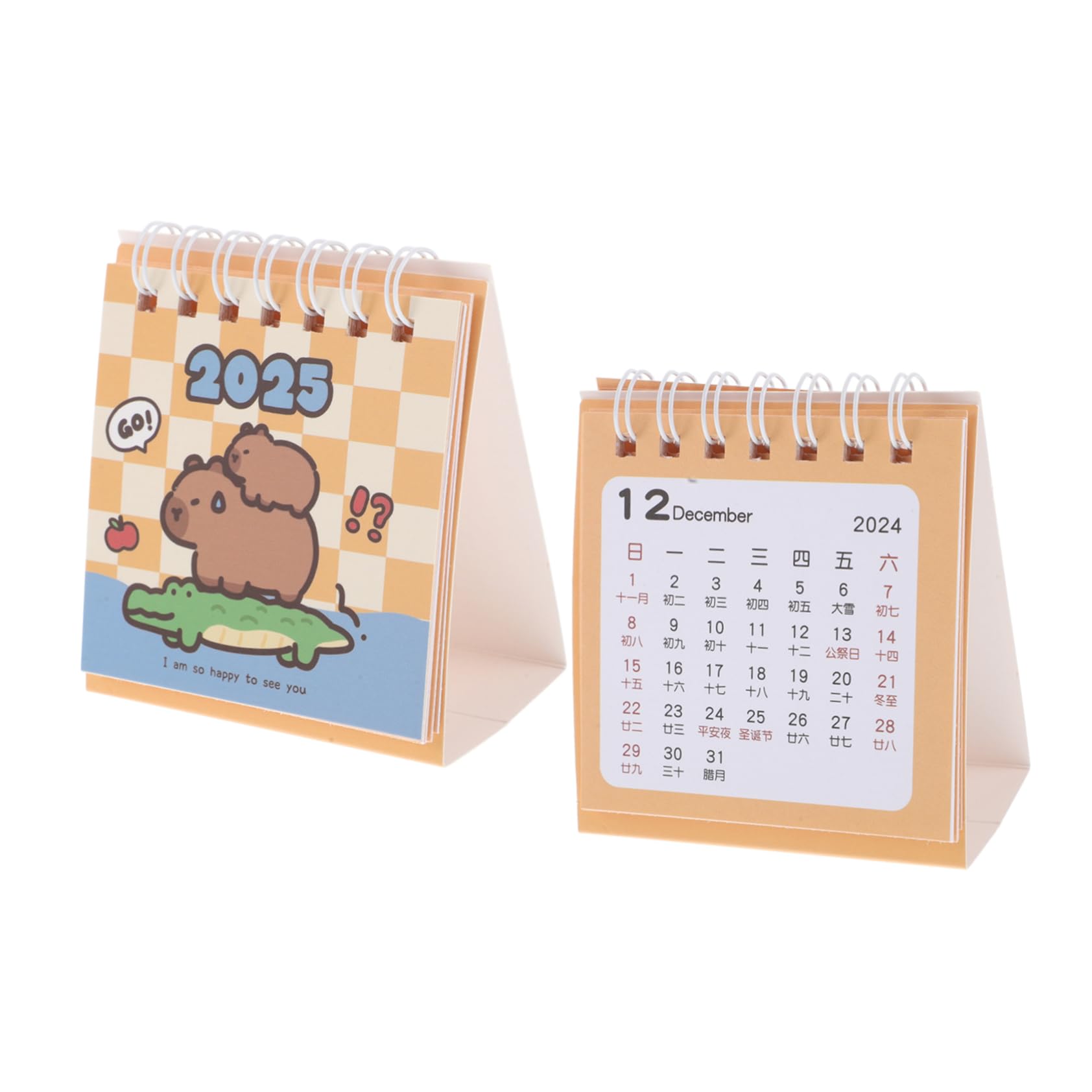 iplusmile 2 Stück 2025 Tischkalender Schreibtisch Adventskalender Büroschreibtische Adventskalender Für Digitaler Kalender Neujahr Tischkalender Tischkalender Mini Zeitplan Planer Papier von iplusmile