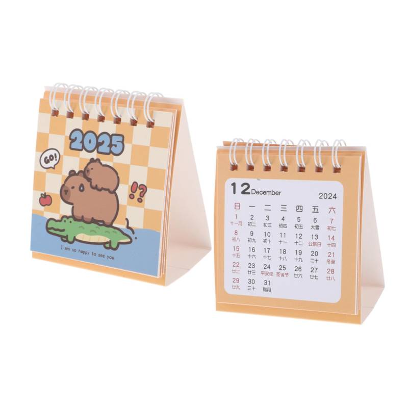 iplusmile 2 Stück 2025 Tischkalender Schreibtisch Adventskalender Büroschreibtische Adventskalender Für Digitaler Kalender Neujahr Tischkalender Tischkalender Mini Zeitplan Planer Papier von iplusmile