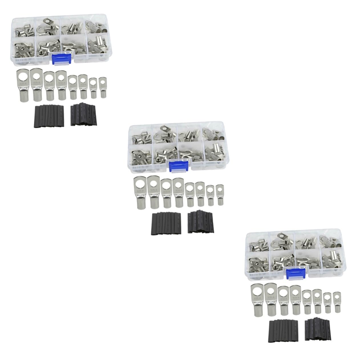 iplusmile 3 Sets Kupfer Klemmenenden Kabelklemmen Akku Bohrschrauber Verkabelungsadapter Batterieklemmen LED Streifen Lichter Crimp Kompatibles Ladegerät Kit Lötstation Silber von iplusmile