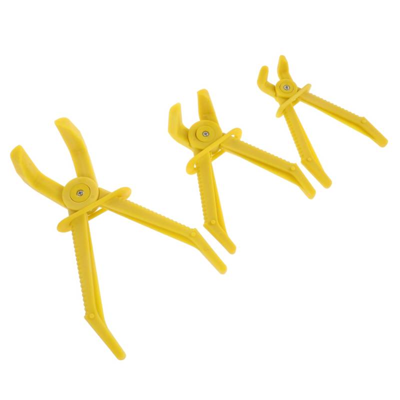 iplusmile 3Pcs Ölrohr-Abdichtzange flexibler schlauch wasserschlauch Kühlmittelschlauchzange Bremsschlauchzange Kraftstoffschlauch Kühlerschlauchschelle Schlauchklemmenwerkzeug Nylon Yellow von iplusmile