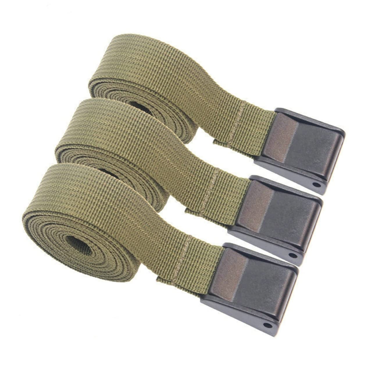 iplusmile 3St Gepäckband Zelt zubehör zeltzubehör gepäckgurte Rucksack zubehör koffergurte Clips Spanngurte festzurren Auto Camping-Zurrgurte Ladungssicherungsgurt PP-Gurtband Olive Green von iplusmile