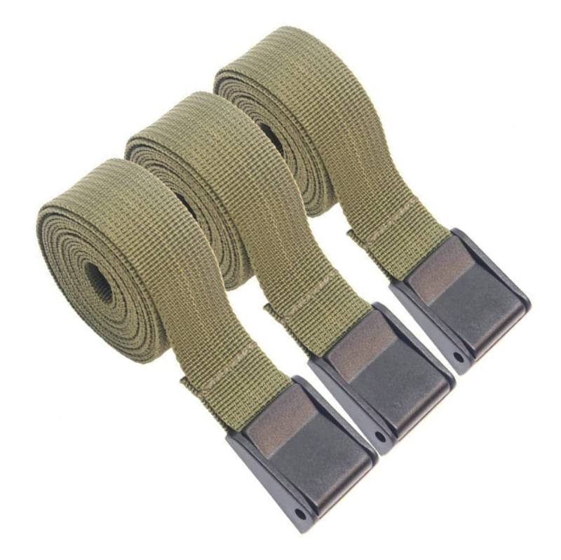 iplusmile 3st Gepäckband Ladungsgurte Wesentliche Camping-krawattenbänder Zurrgurte Für Ladung Überdachung Strapazierfähiger Abschleppgurt Netze Unterstützung Clips Olive Green Pp-gurtband von iplusmile