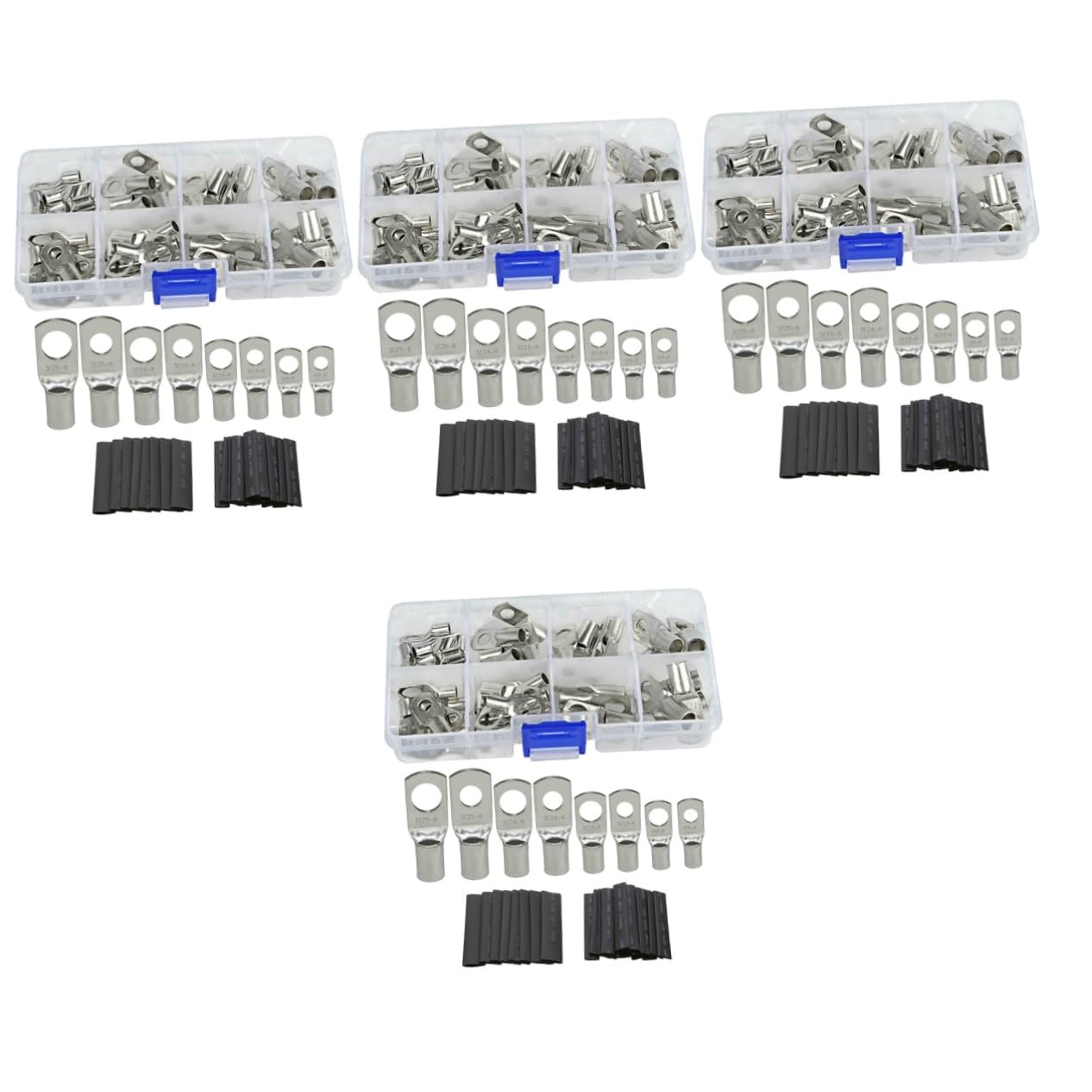 iplusmile 4 Sets Kupfer Anschlussklemmen Crimpzangen Anschlüsse Klemmen Crimp Terminal Kit Adapter USB Ladekabel Nocken Batterieklemmen Batteriekabelenden Silberfarben von iplusmile