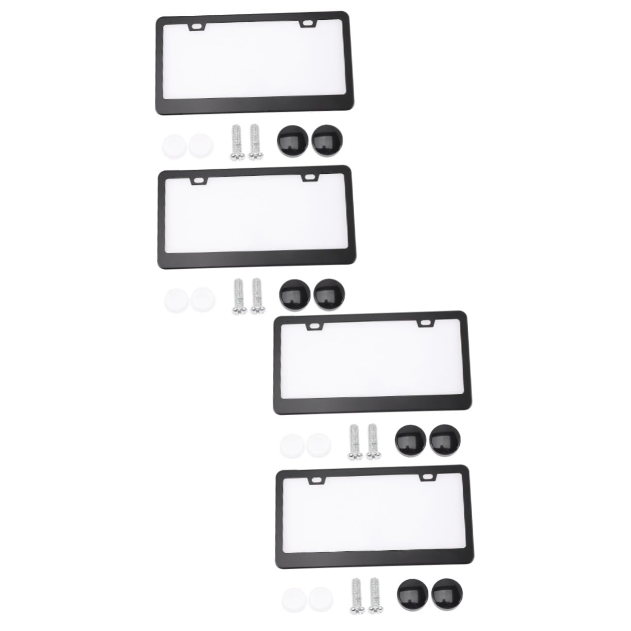iplusmile 4 Stück Kfz-Kennzeichenrahmen schwarzes Nummernschild Nummernschildhalter Rahmen Kfz Kennzeichenhalter pkw kennzeichenhalterung Nummernschildrahmen aus Aluminium Autozubehör Black von iplusmile