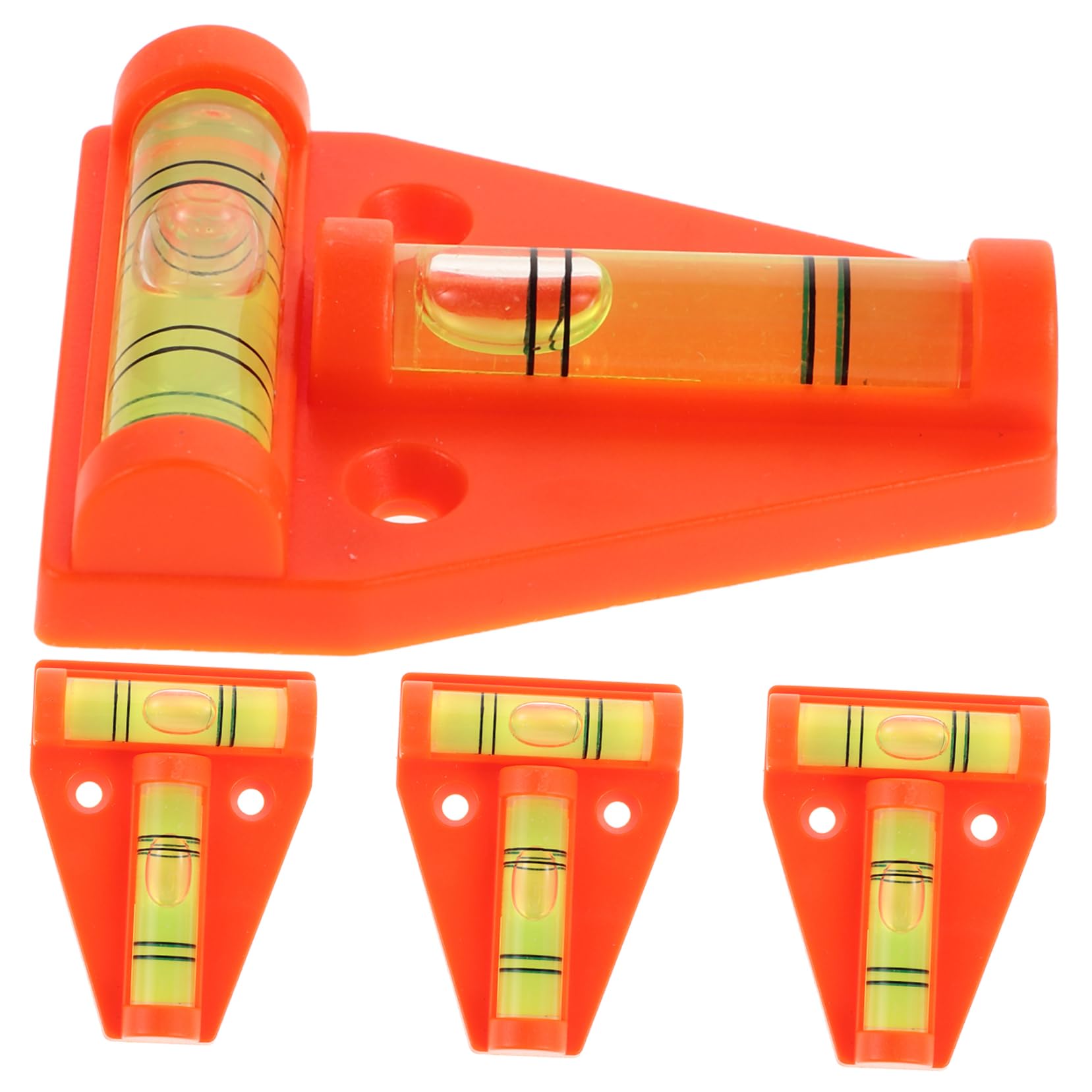 iplusmile 4 Stück Wasserwaage T-Level-Messgerät hohe Präzision Wohnmobil-Planierer Ebene Klammer Mini hohe Genauigkeit hochpräzises Niveau winzige Ebene RV-Füllstandsblase Acryl Orange von iplusmile