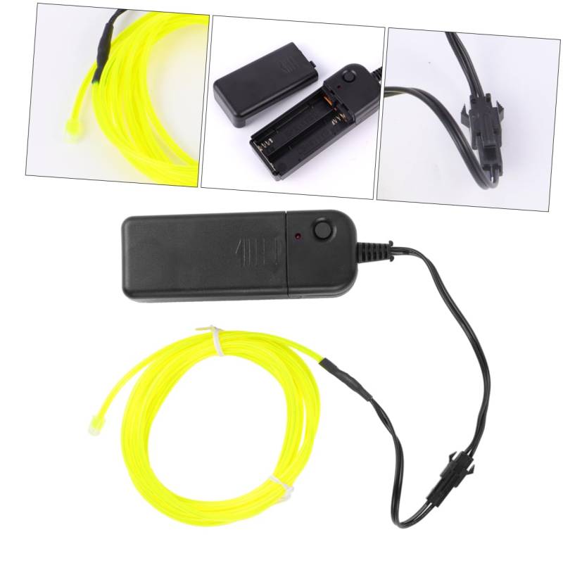 iplusmile elwire leuchtende Linie leuchtdraht tastschalter motorradbeleuchtung neon Light EL Draht leuchtendes Seil Neondraht beleuchtetes Seil leuchtendes Stroboskop dekoratives Licht Green von iplusmile