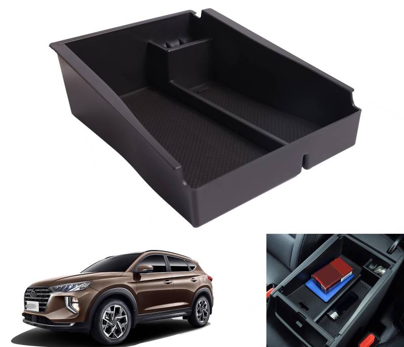 Aufbewahrungsbox Organizer Halter Mittelkonsole Armlehne Tray Für Tucson 2015-2020 Automatik von itdegno