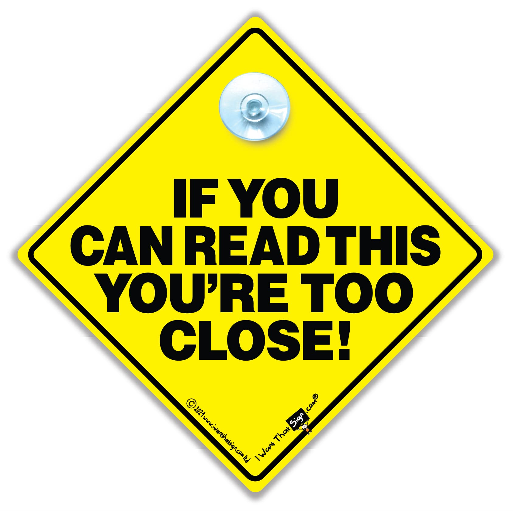 If You Can Read This You're Too Close Schild'If You Can Read This You're Too Close Schild Sign Auto, Car Sticker, Autoaufkleber, die Rückseite, Bad, Treiber Tailgater, Baby an Bord behalten Ypur Abstand, Aufschrift", straße, Road Rage von iwantthatsign.com