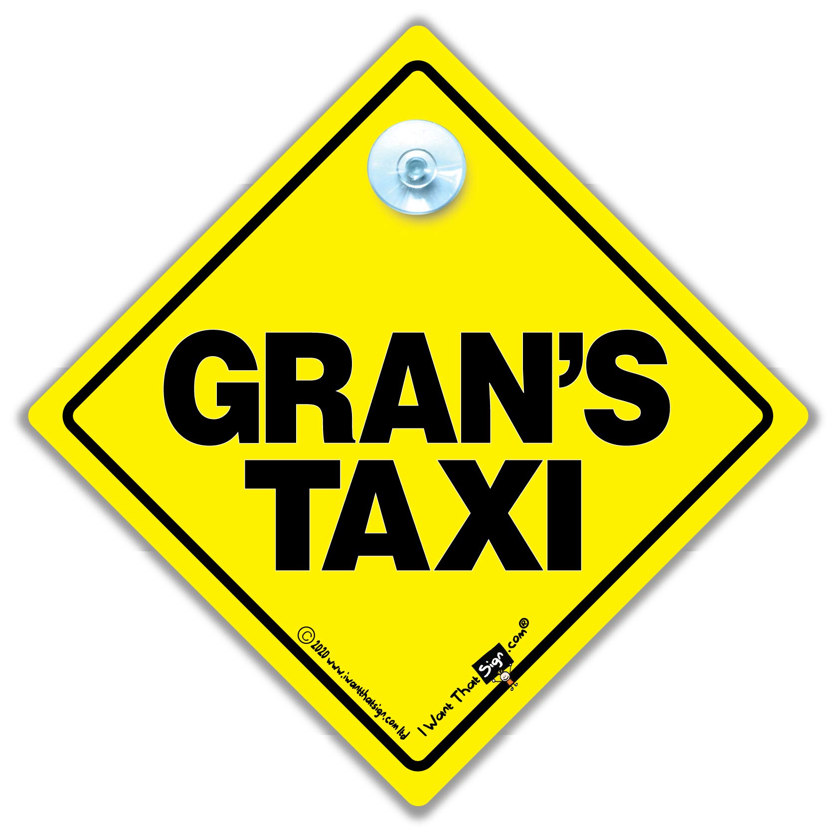 iwantthatsign.com Autoschild mit Aufschrift "Grand's Taxi", mit Saugnapf, für Oma und Oma von iwantthatsign.com