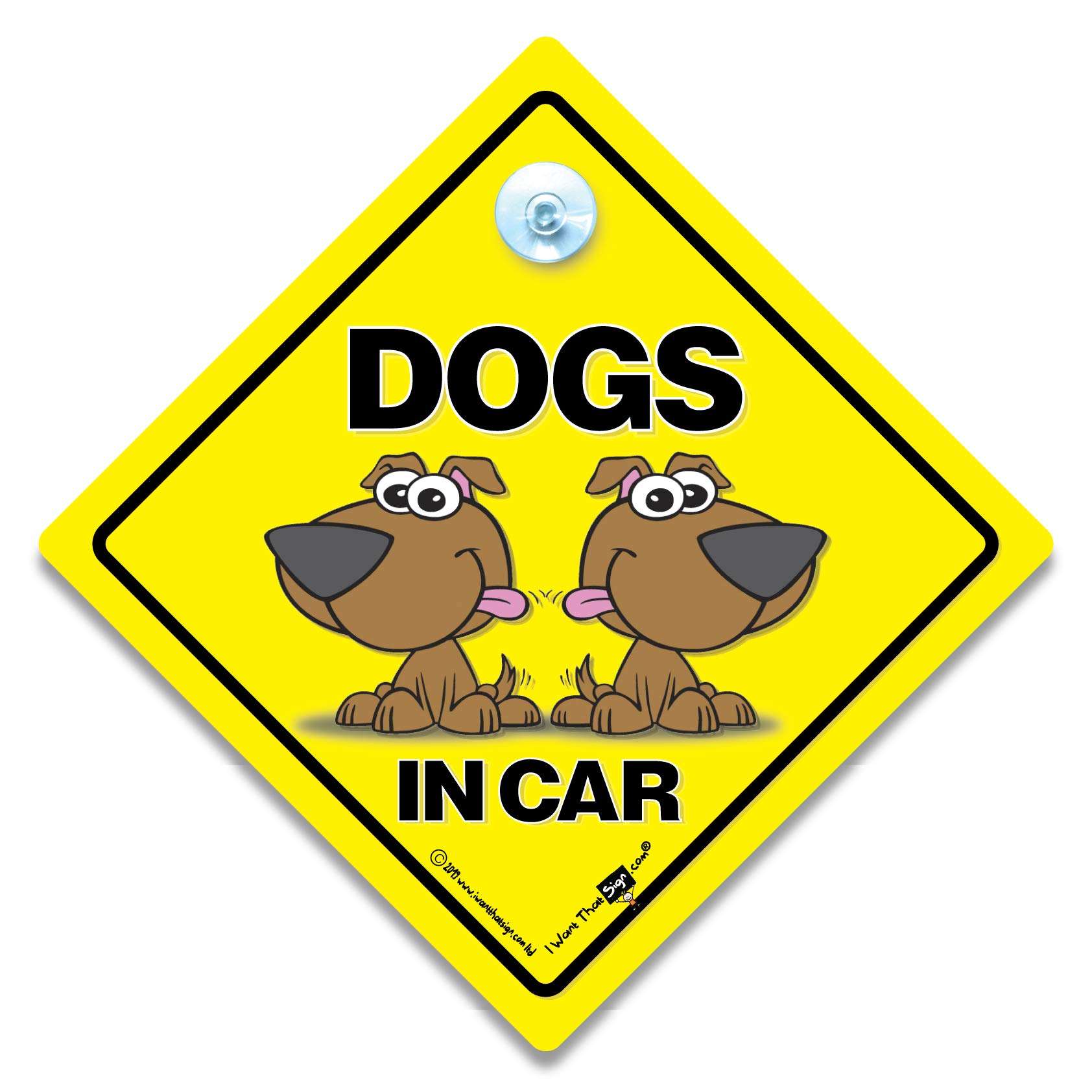 Dogs On Board Schild, Hunde an Bord, Autoschild für Hundebesitzer, Baby an Bord, Schild für Hunde, Hundefahrzeugschild, Hund im Transit, Hund im Auto, 14 cm x 14 cm von iwantthatsign.com