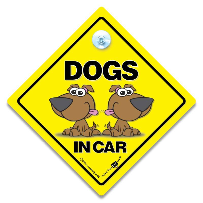 Dogs On Board Schild, Hunde an Bord, Autoschild für Hundebesitzer, Baby an Bord, Schild für Hunde, Hundefahrzeugschild, Hund im Transit, Hund im Auto, 14 cm x 14 cm von iwantthatsign.com