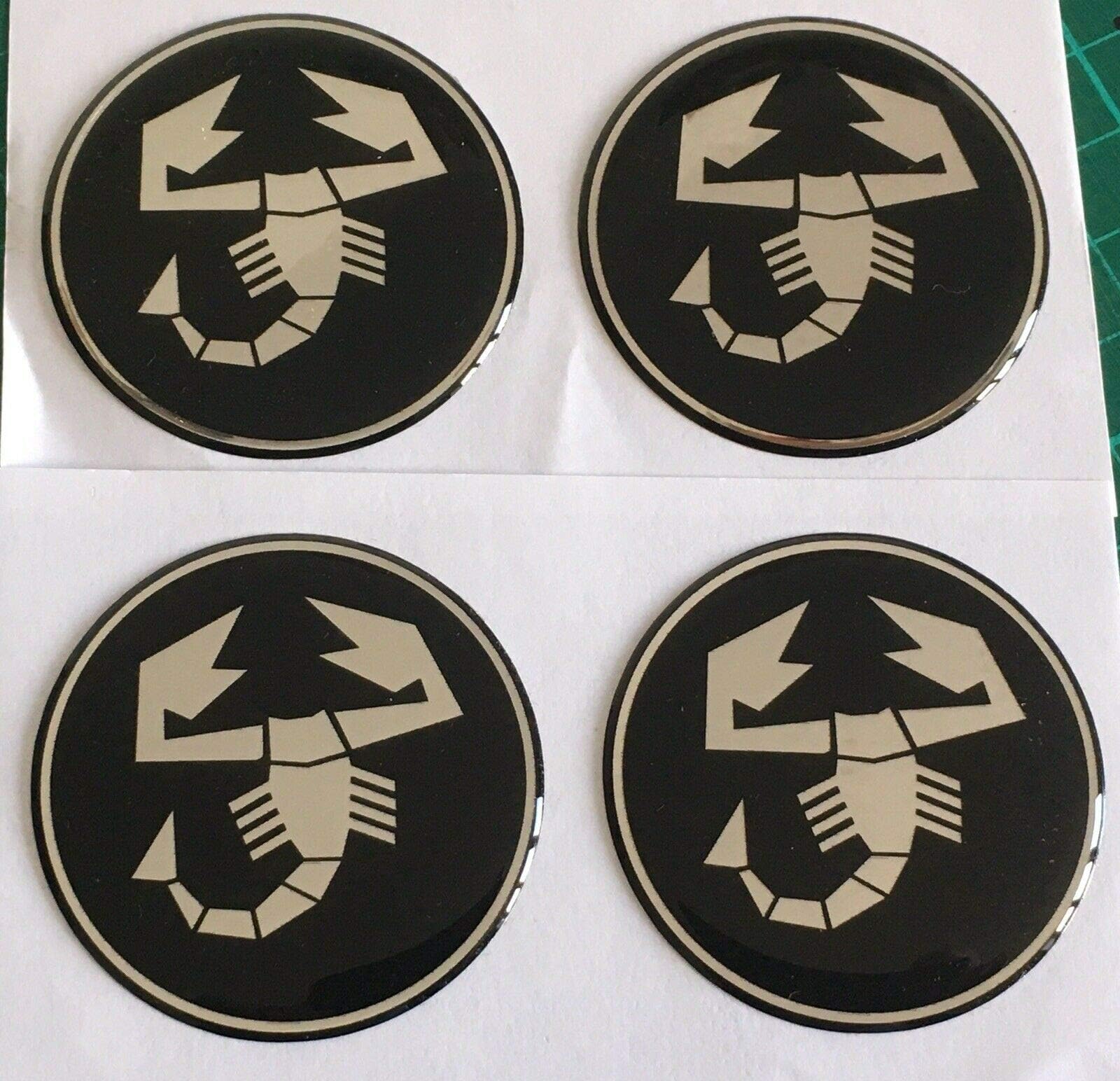 500 595 Scorpion Alufelgen-Aufkleber, gewölbt, 4 Stück und Chrom (50 mm), 45 mm von jIZYHQFKS