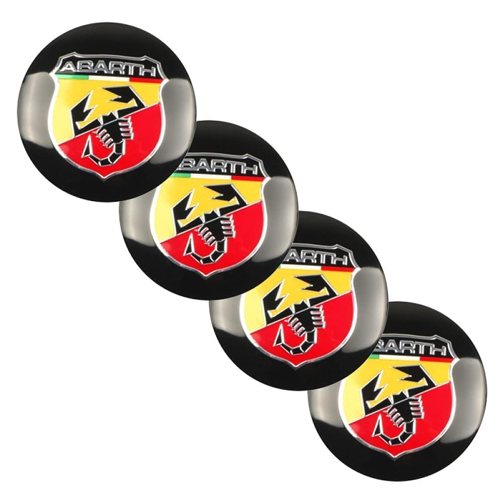 Nabenkappen für Fiat 500 595 Punto Bravo Stilo Panda Abarth 56mm Kunststoff Edelstahl Radnabenkappen Felgendeckel Felgendeckel Felgendeckel Felge von jIZYHQFKS