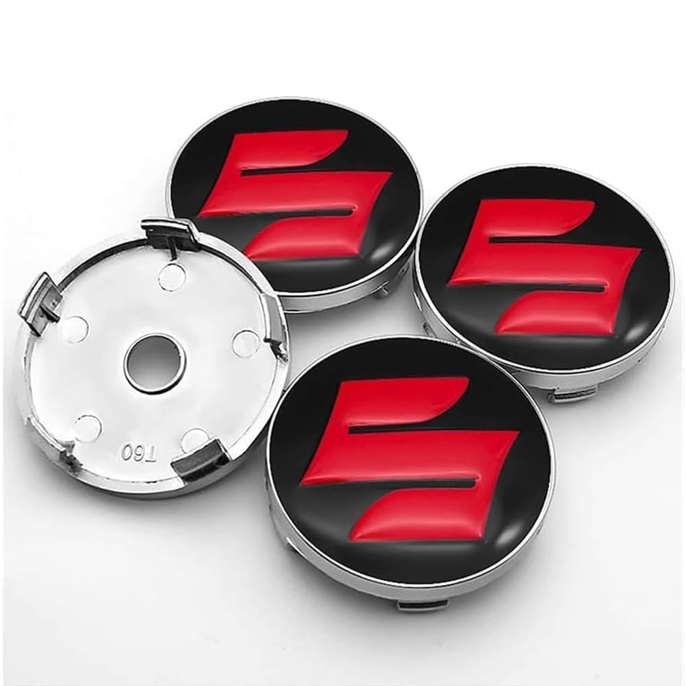 Set mit 4 Radnabenabdeckungen Radnabendeckel für Suzuki Grand Vitara 4-Türer 2007-2017 60 mm, Auto-Nabenkappen, wasserdichte Radkappen, Außendekoration, Zubehör, C-normal von jIZYHQFKS