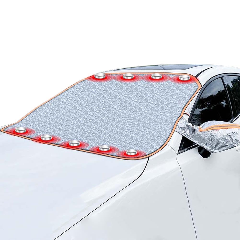 Auto-Schneeabdeckung, magnetisches Modell, fünf Magnete, absorbieren Sonnenschutz, Auto-Frontfolie, Schneekleidung, Aluminium, halbe Abdeckung, Y1z9, Glas-Passform von jileijar